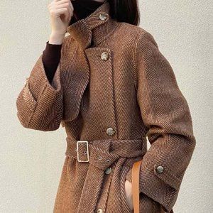 NWT Petite Studio Shelby Brown Wool Coat - XS